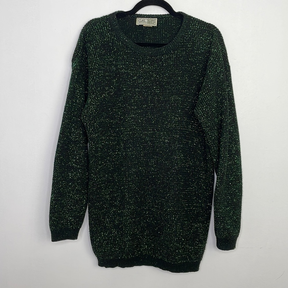 Vintage metallic green threads sweater